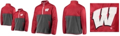 G-III Sports by Carl Banks Men's Gray, Red Wisconsin Badgers College Advanced Transitional Half-Zip Jacket